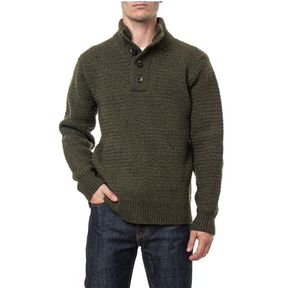 Distillery Men’s Cable knit Sweater, Forest Green, Size Medium